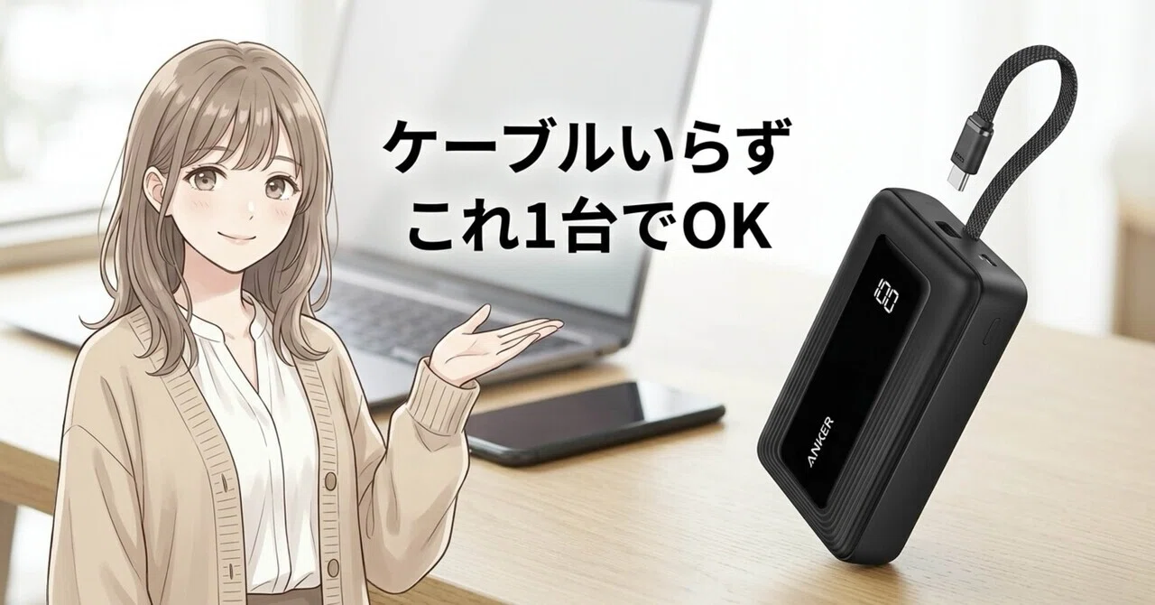 ケーブルいらずでそのまま充電｜Anker Zolo Power Bank 20000mAh