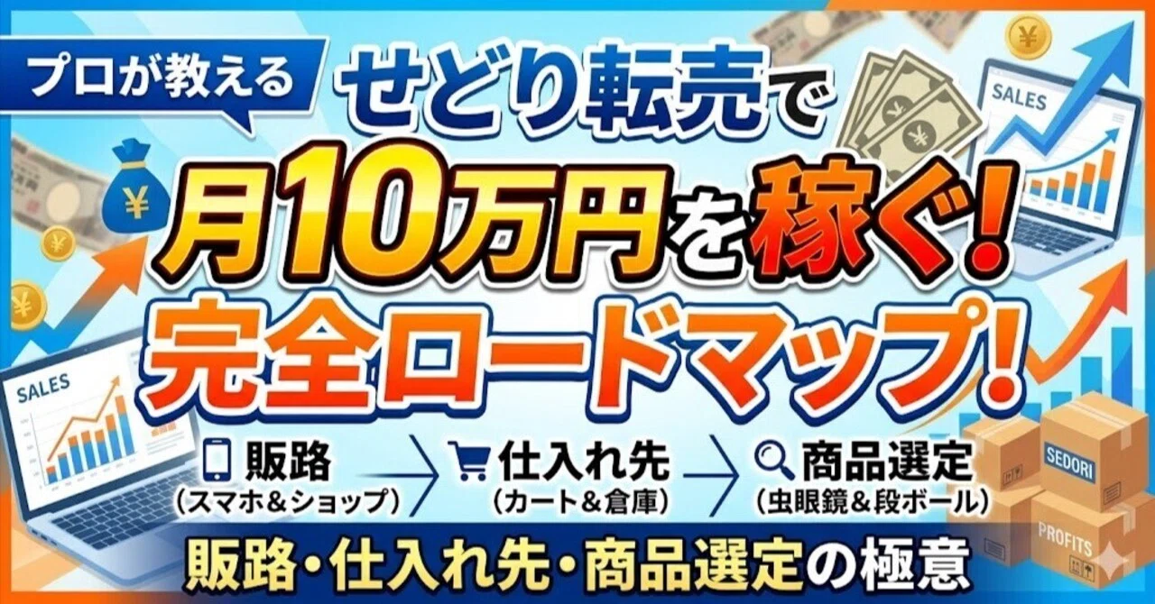 せどり転売で月10万円を稼ぐ完全ロードマップ！プロが教える販路 