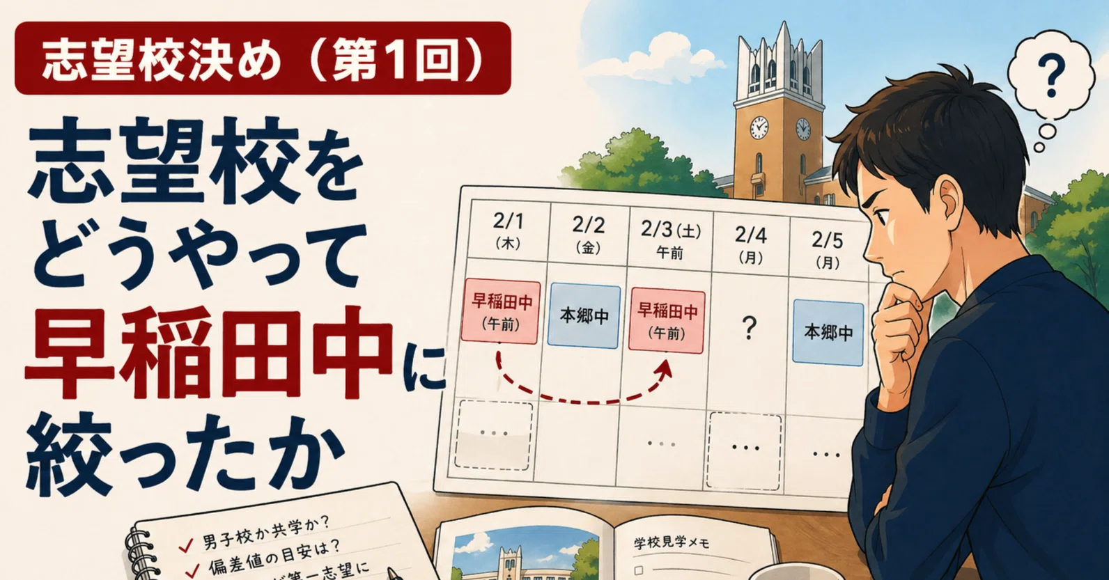 どうやって早稲田中に絞ったか 志望校決め（第1回）｜元記者の受験パパ
