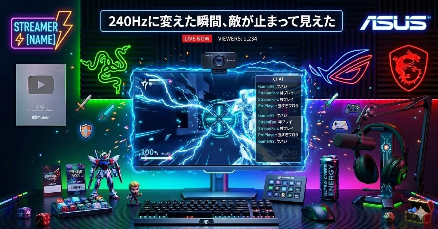 240Hzに変えた瞬間、敵が止まって見えた。“ただ速いモニター”では足り