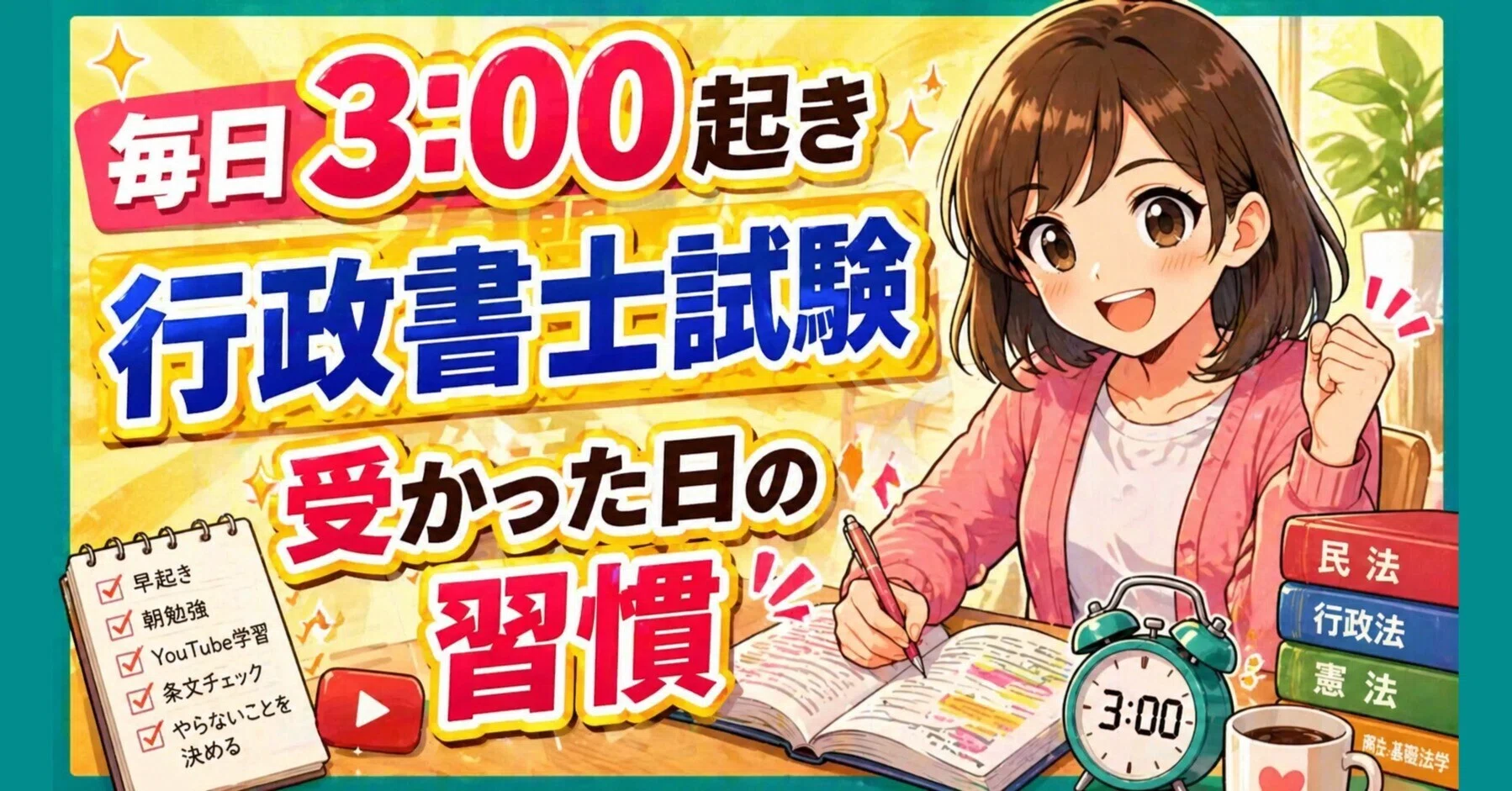 行政書士 (2012年3月) 毎日3:00起き｜行政書士試験に受かった日の過ごし方｜ひろみん