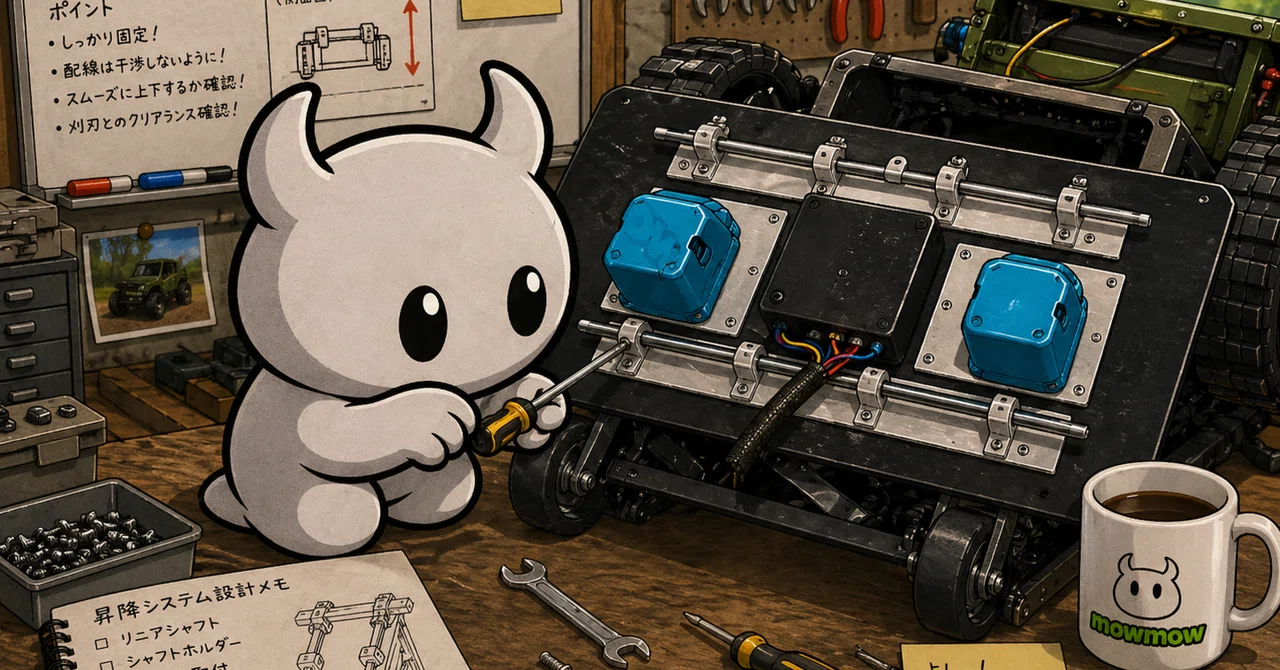 MOWMOW昇降システム開発：刈刃ユニットを持ち上げる仕組みを作る｜Mupper