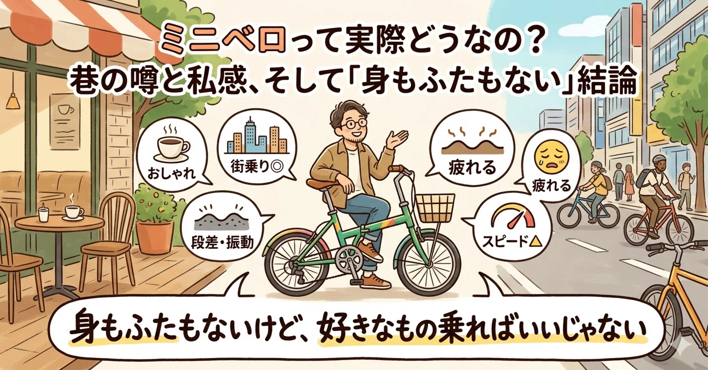 ミニベロって実際どうなの？巷の噂と私感、そして「身もふたもない 