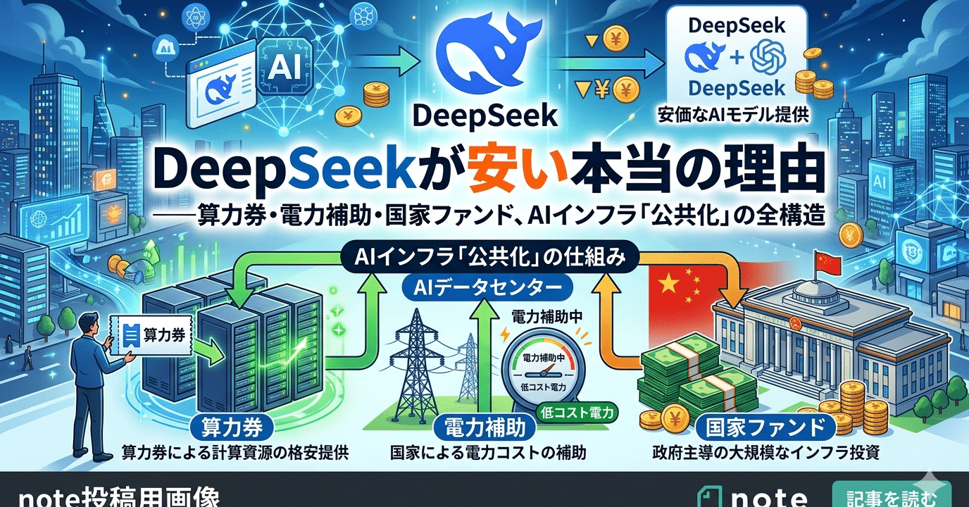 DeepSeekが安い本当の理由｜JunSekiguchi