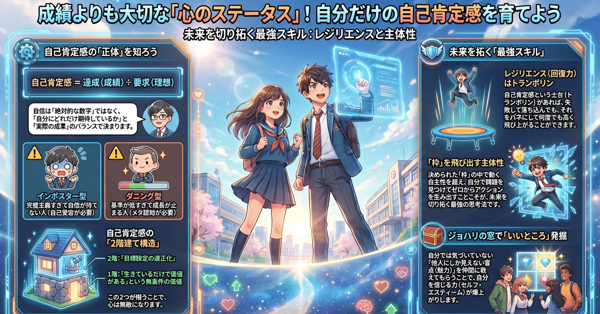 中学生用】成績と自信のヒミツ：君だけの「自己肯定感」を育てる心の