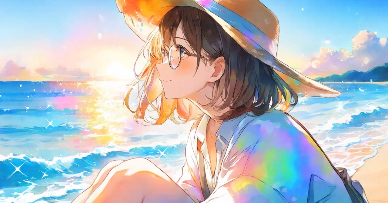 PixAIで遊んでみたら、キラキラの私ができました｜AIアート｜あきまむ