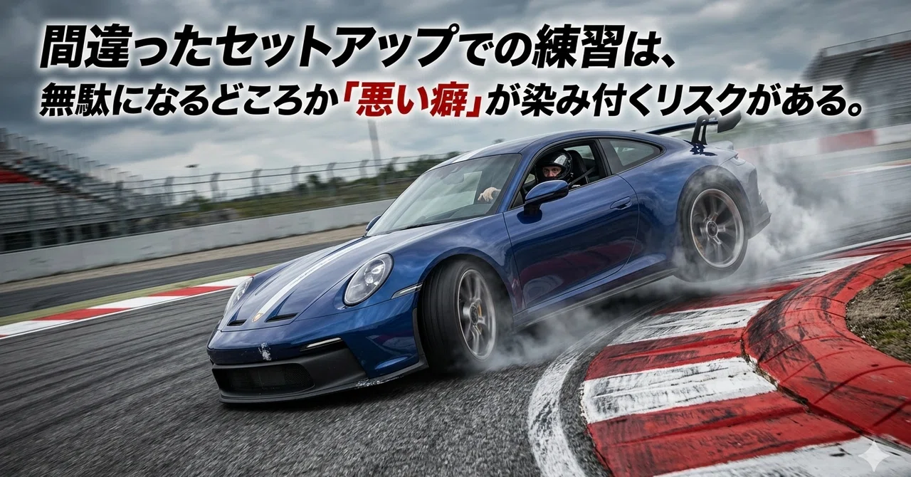 間違ったセットアップのクルマでの練習は、無駄になるどころか「悪い癖」が染み付く