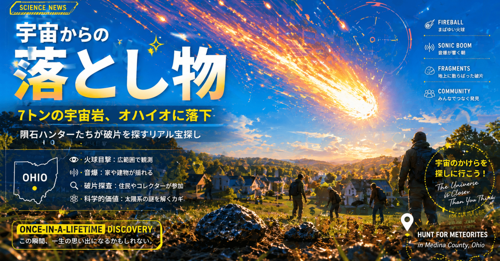 wosu.org】オハイオに落ちた7トンの宇宙岩、隕石ハンターが破片を追う