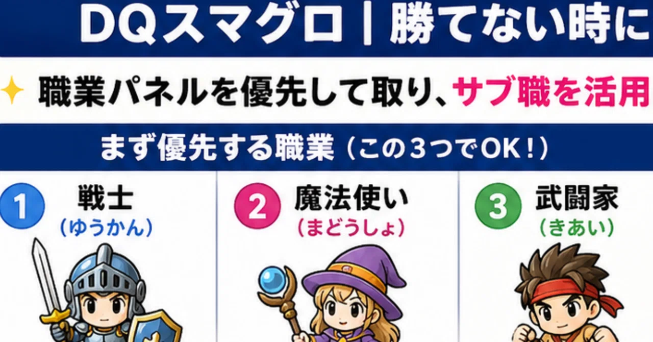 DQスマグロ｜クリアできない原因はこれ。職業パネルとサブ職で安定火力