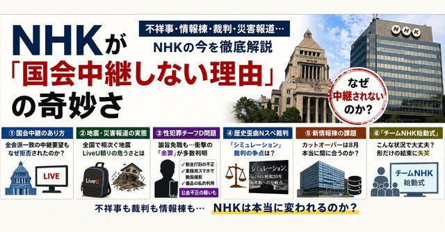 国会中継のあり方・性犯罪チーフD・歴史歪曲ドラマ NHKニュースクリップ（2026年4月26日号）