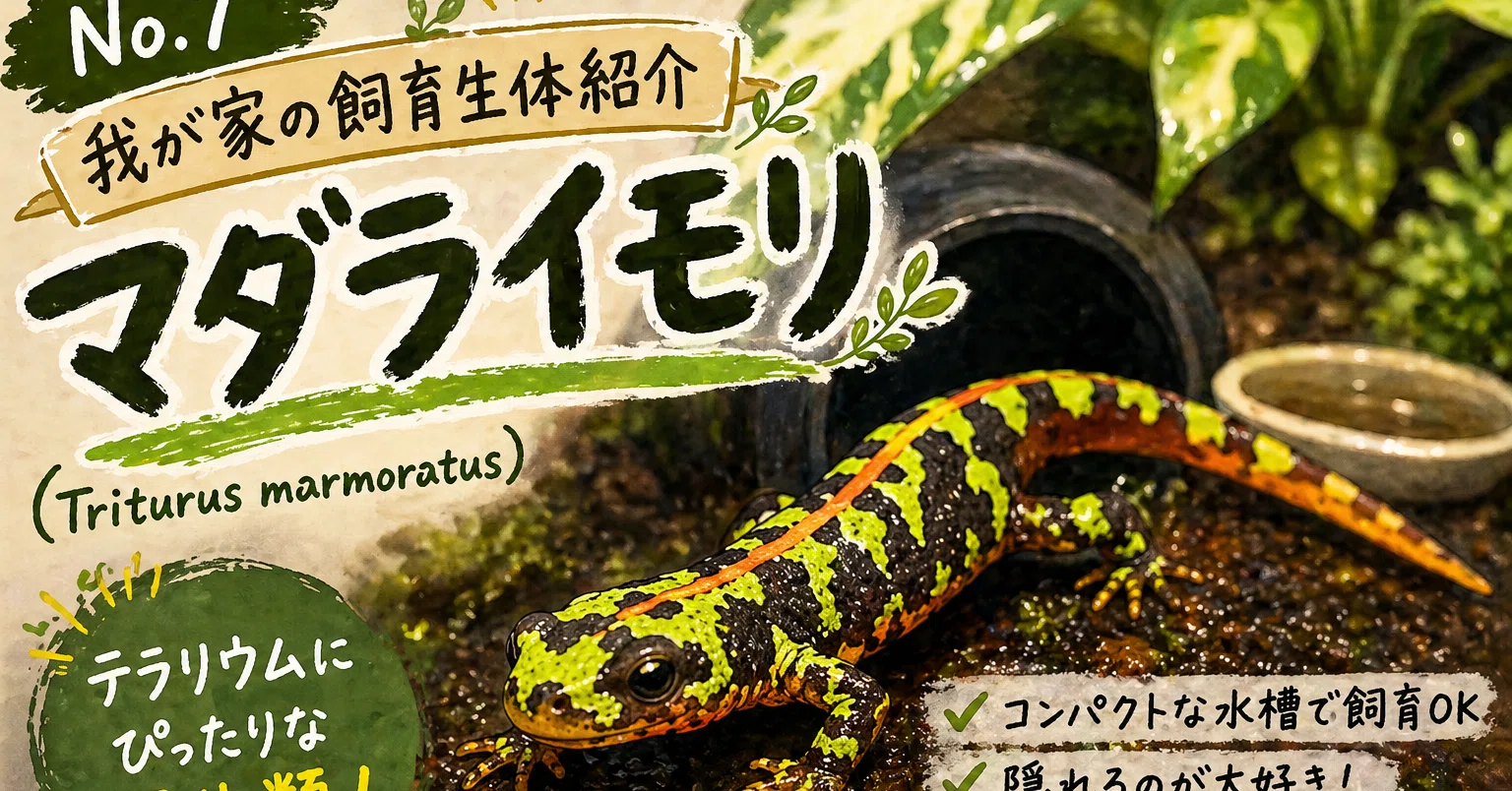 No.7 我が家の飼育生体紹介「マダライモリ」|マキ爬虫類飼育部屋 No.7 我が家の飼育生体紹介「マダライモリ」|マキ爬虫類飼育部屋