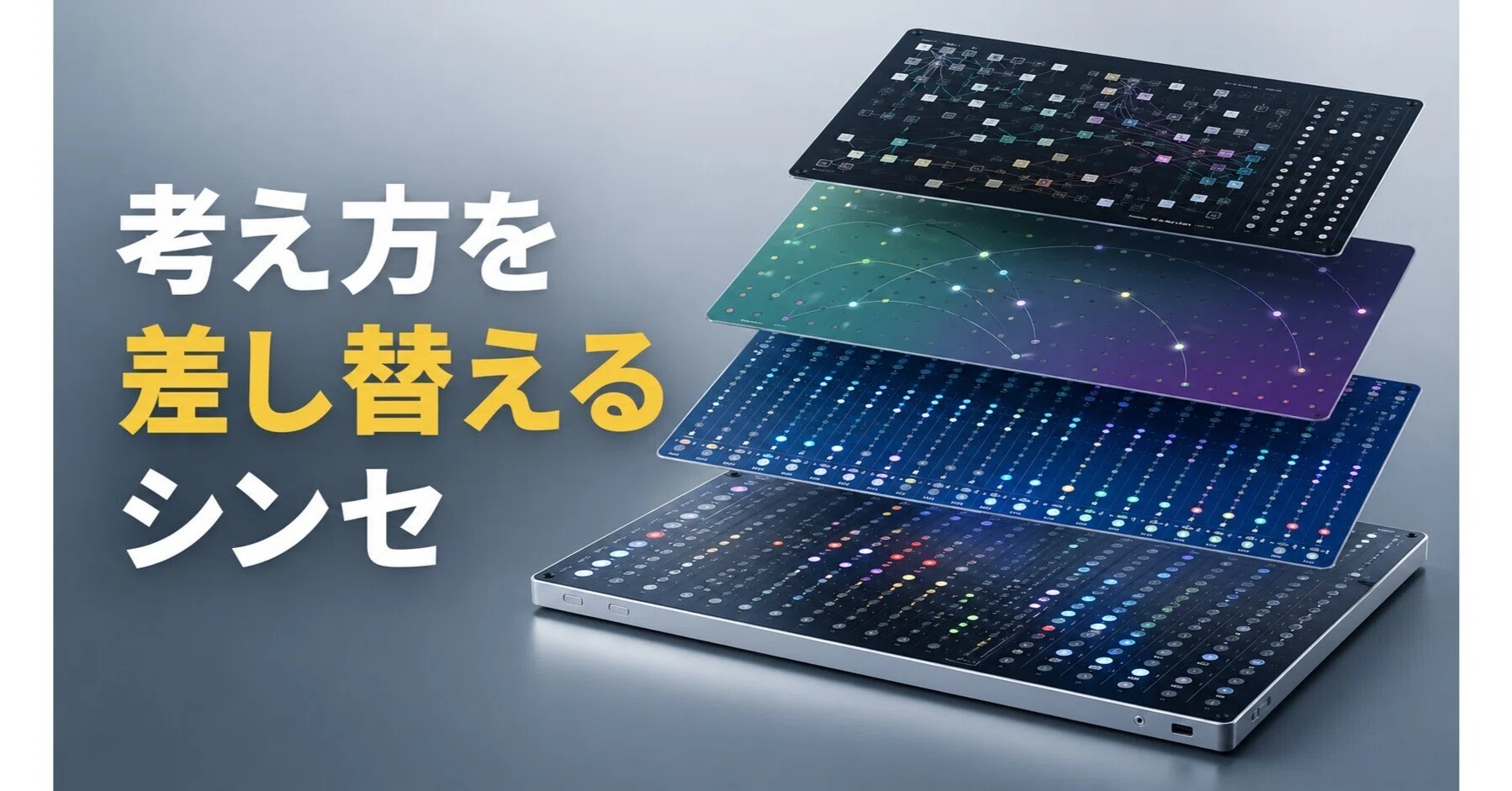 Plinky 12は、3つのシンセではなく3つのパネル交換による
