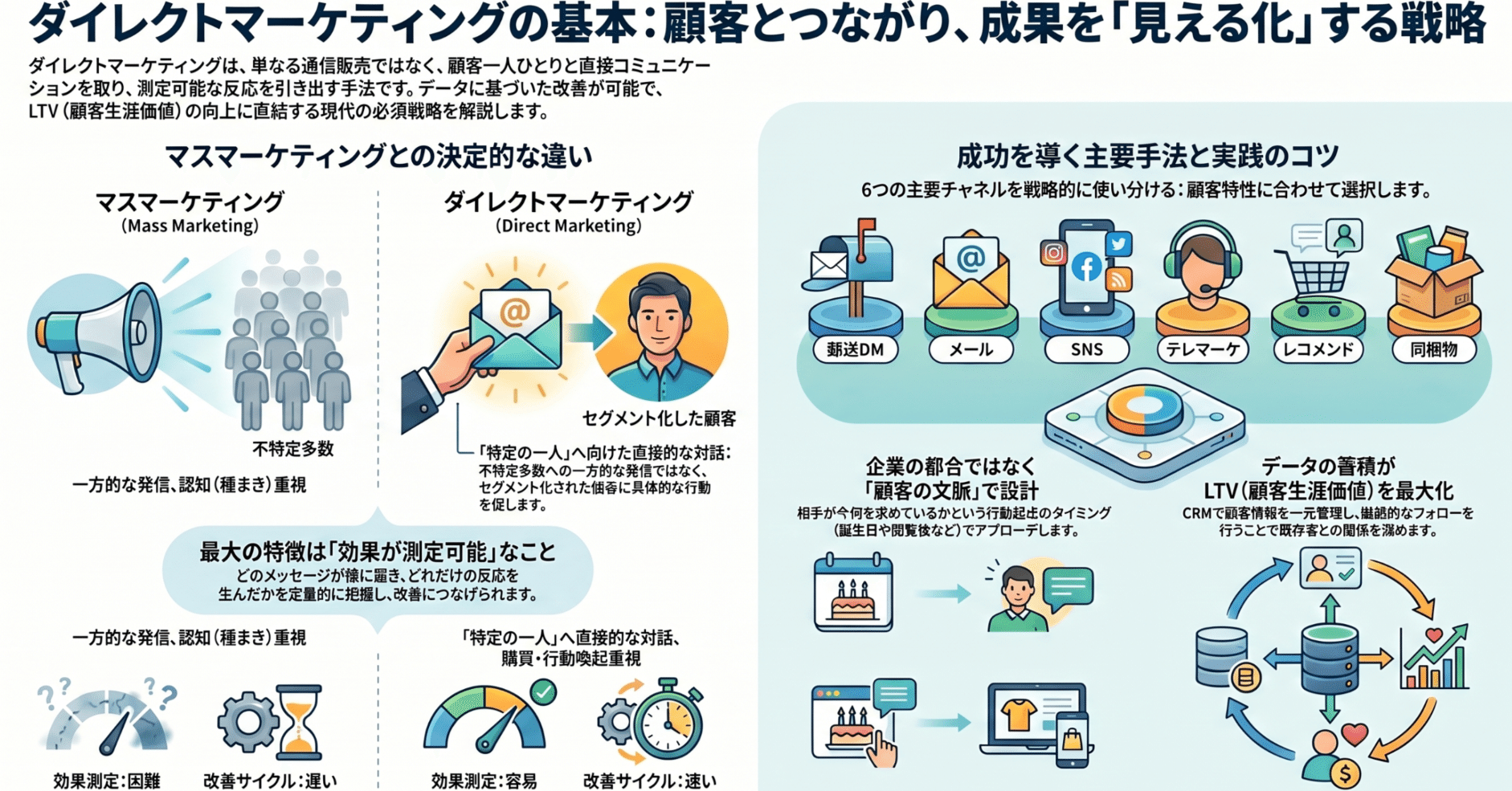 ダイレクトマーケティングとは？手法・メリットデメリット・成功のコツ