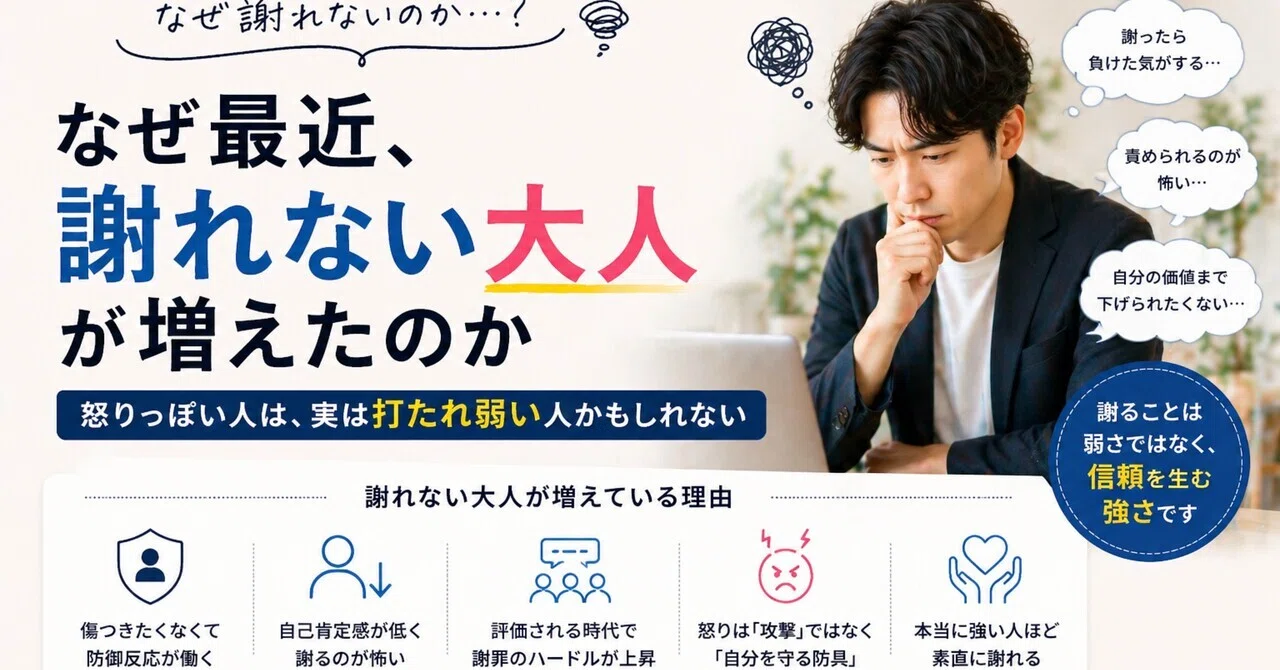 なぜ謝れない大人が増えたのか|松島徹|日本アンガーマネジメント協会 代表理事