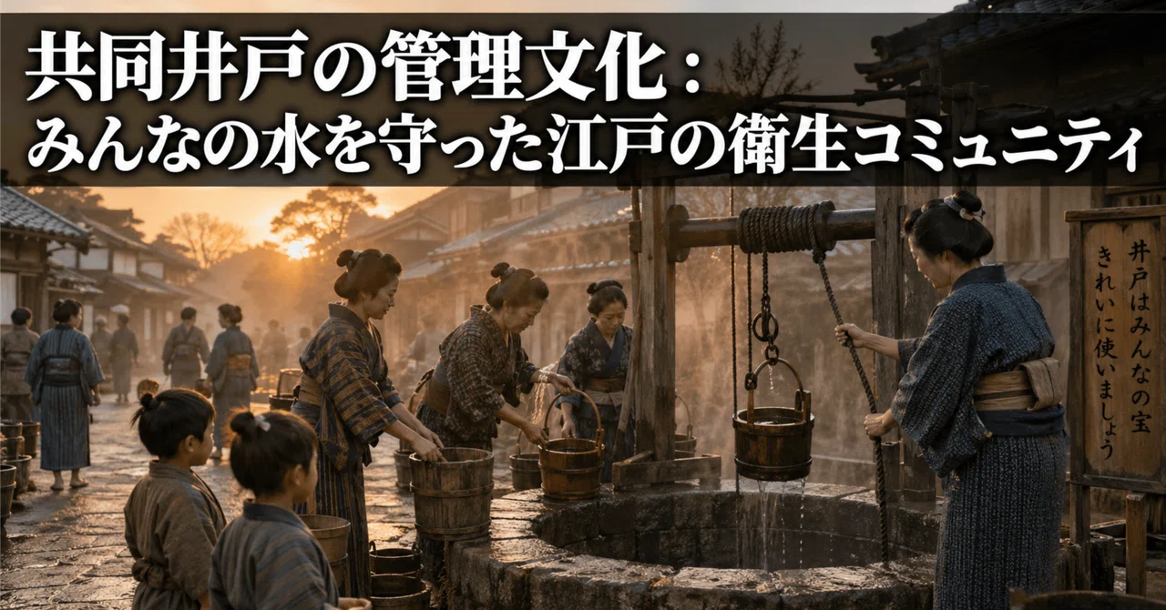 江戸の共同井戸はなぜ命綱だったのか？水と感染症と水源管理の歴史｜ぬぐい@衛生の話をしよう