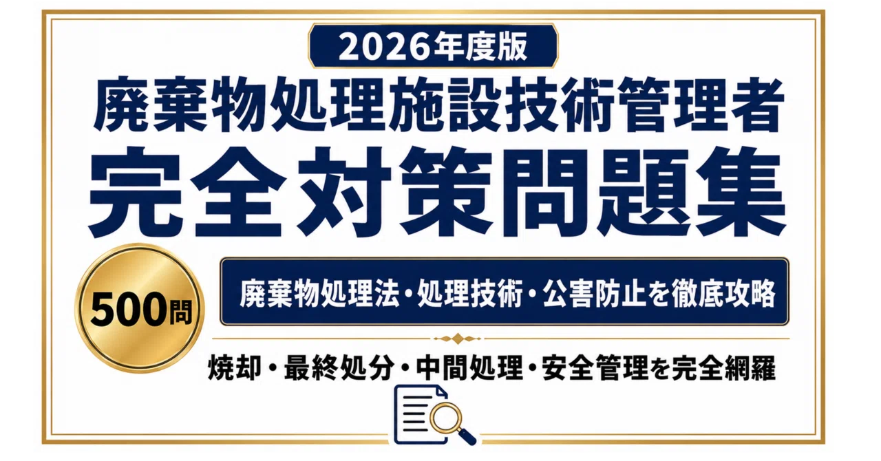 廃棄物処理施設技術管理者】試験対策問題集500問 解答解説付き｜Study