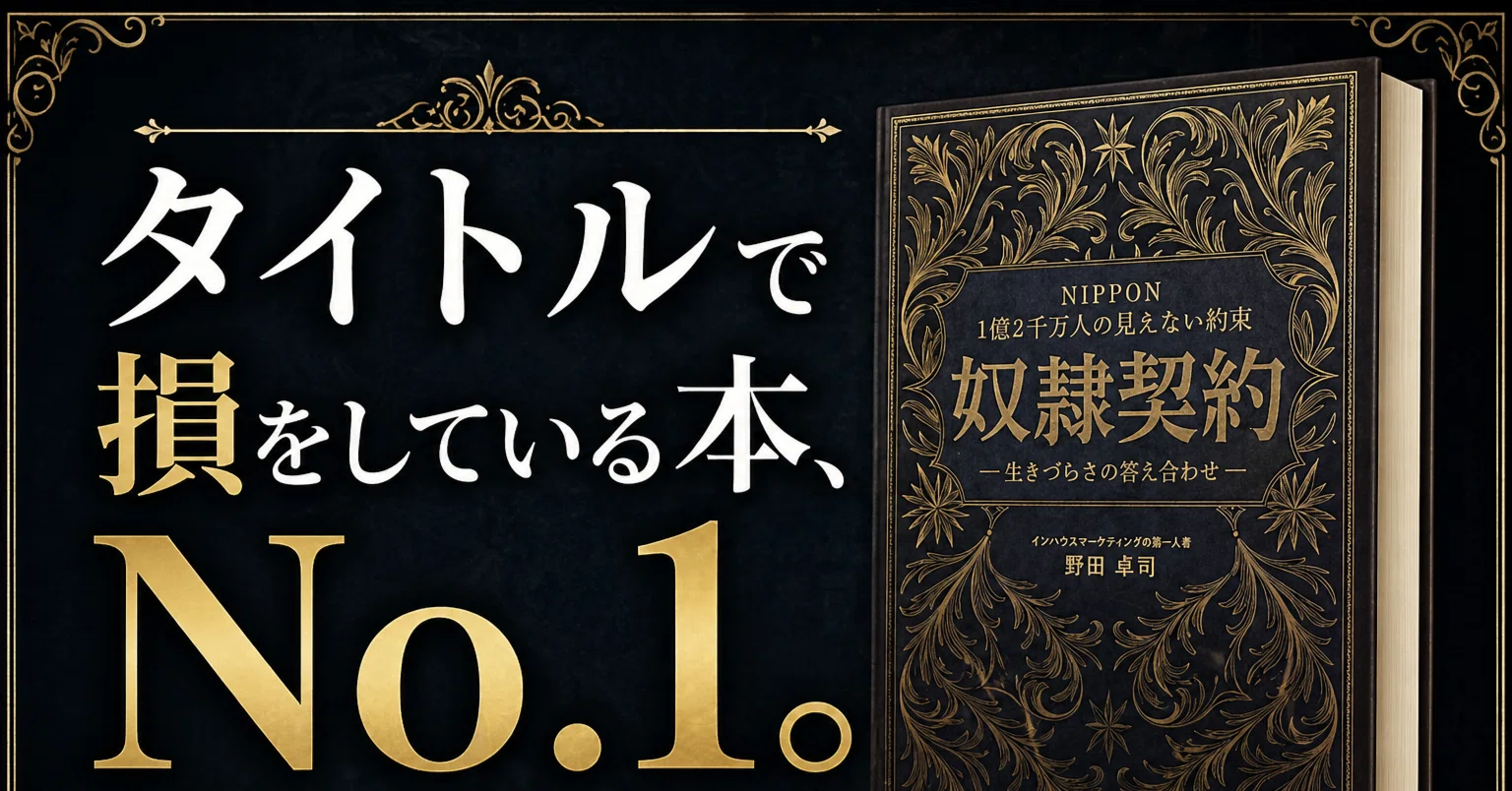 タイトルで損をしている本、No.1。|創業1年目で出版ができそうな タイトルで損をしている本、No.1。|創業1年目で出版ができそうな