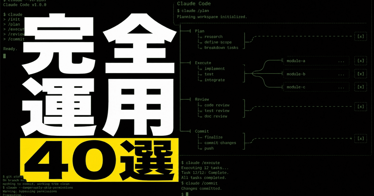 【完全版】Claude Code運用40選