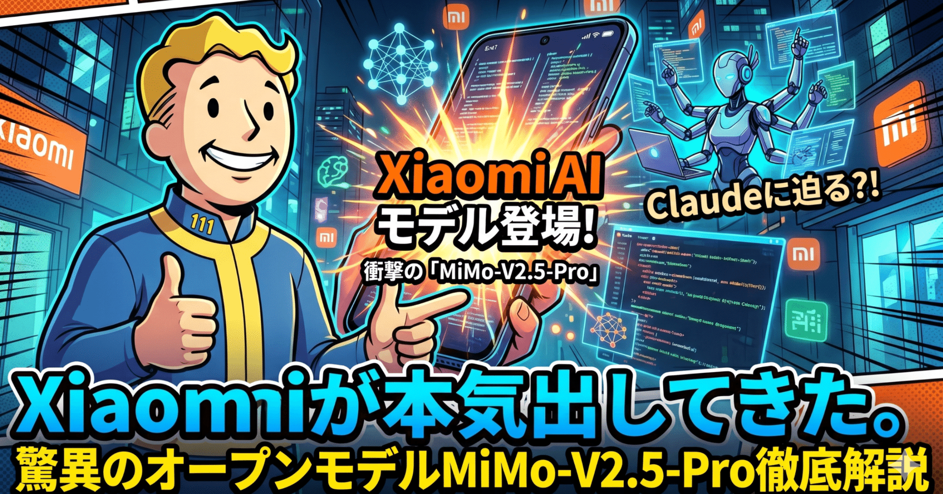 Xiaomiの刺客「MiMo-V2.5-Pro」登場。Claude Opus 4.6に迫るオープン