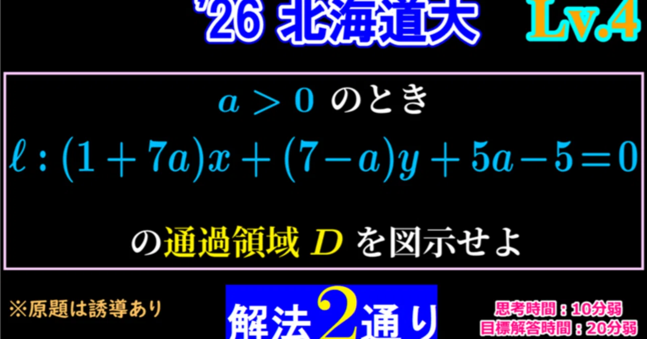 Piece CHECK(2026-15) 直線の通過領域｜東大数学9割のKATSUYAが販売