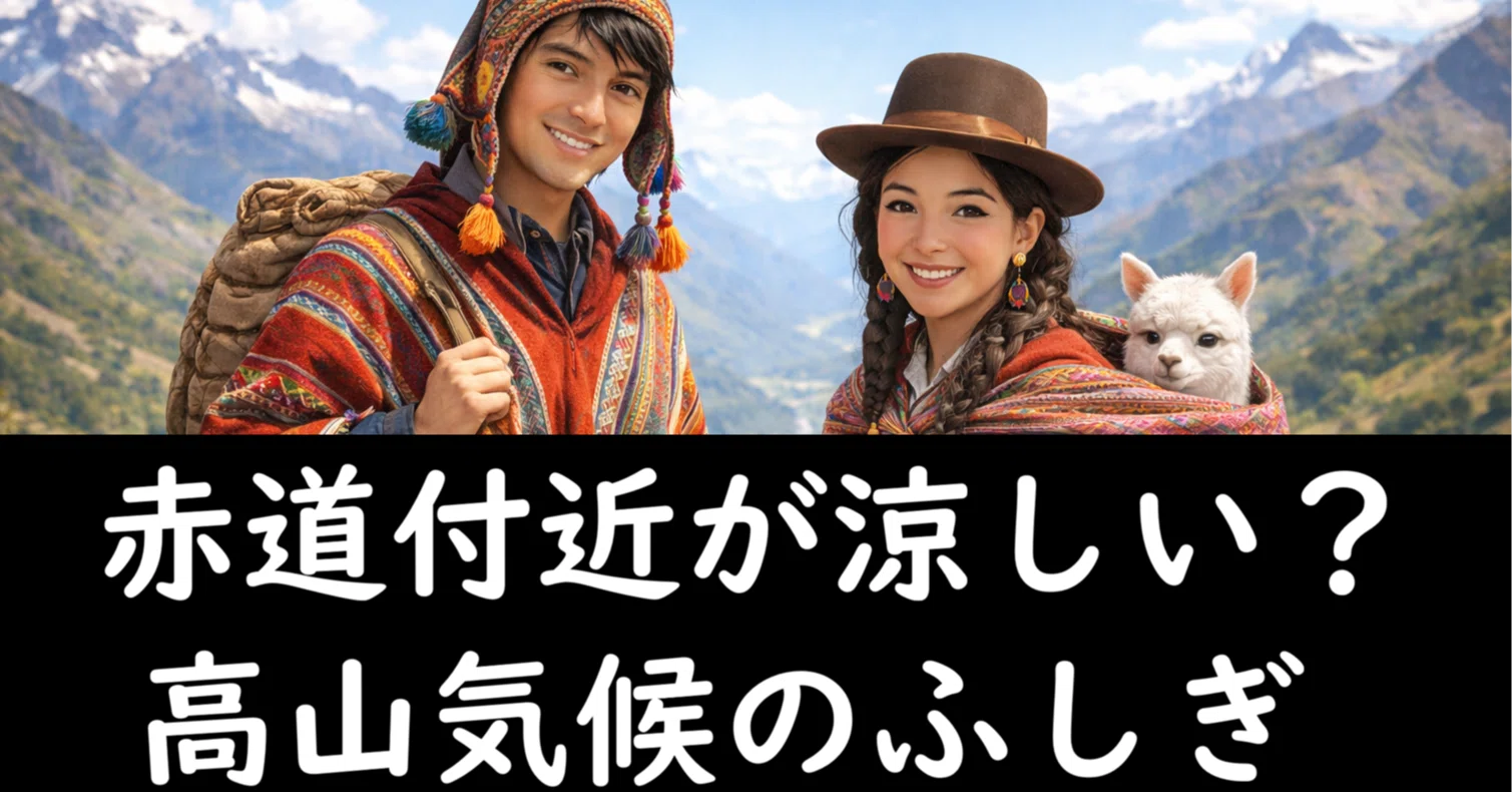 中学地理 高山気候 アルパカの毛ポンチョ アルパカ メンズポンチョ