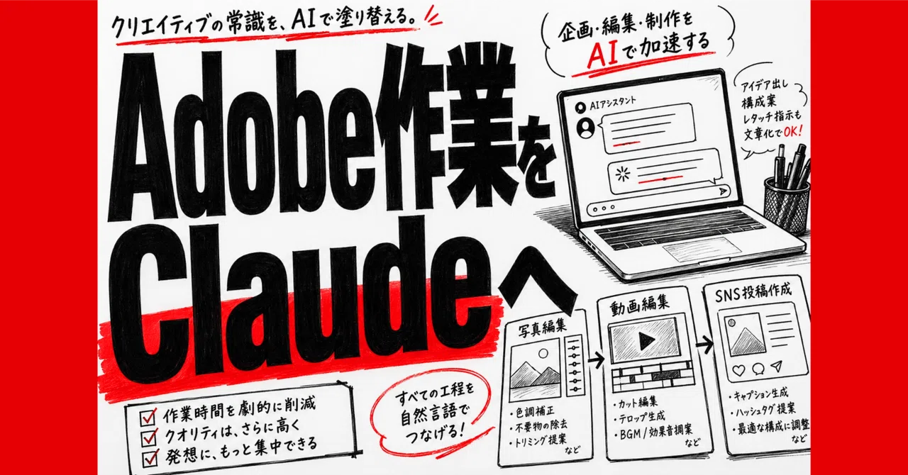 【新機能】Adobe作業に追われる人へ。Claudeで制作を短縮〜図解でわかりやすく解説〜