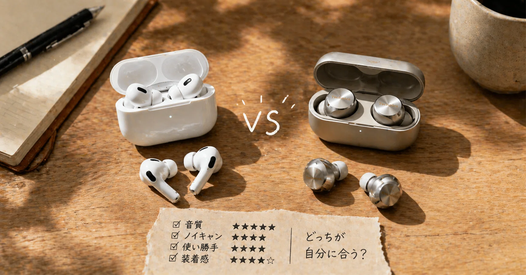 AirPods ProとTechnics AZ100の完全比較レビュー どちらも使っている