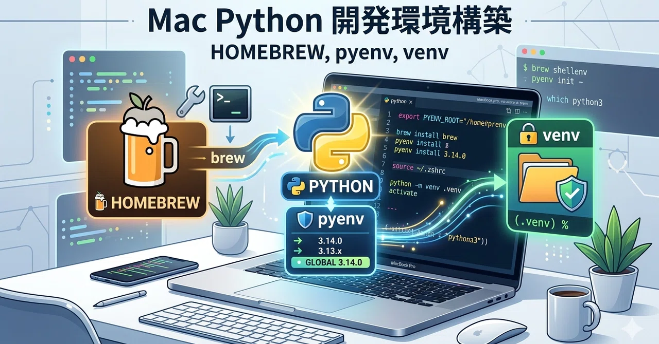 MacにPython開発環境を構築する：Homebrew、pyenv、そしてvenvまで｜kzn