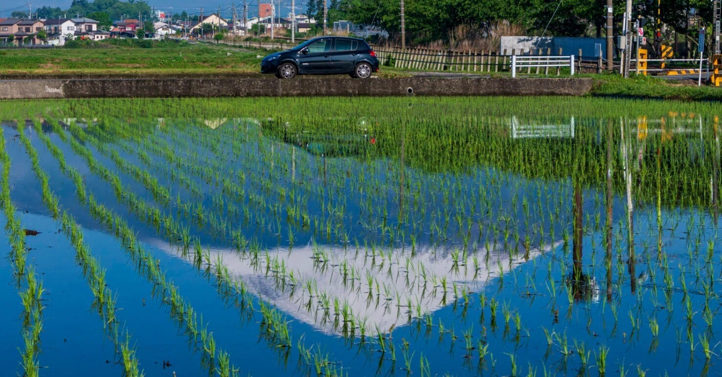田園風景の水鏡／原画 水鏡・1｜富鐡百景