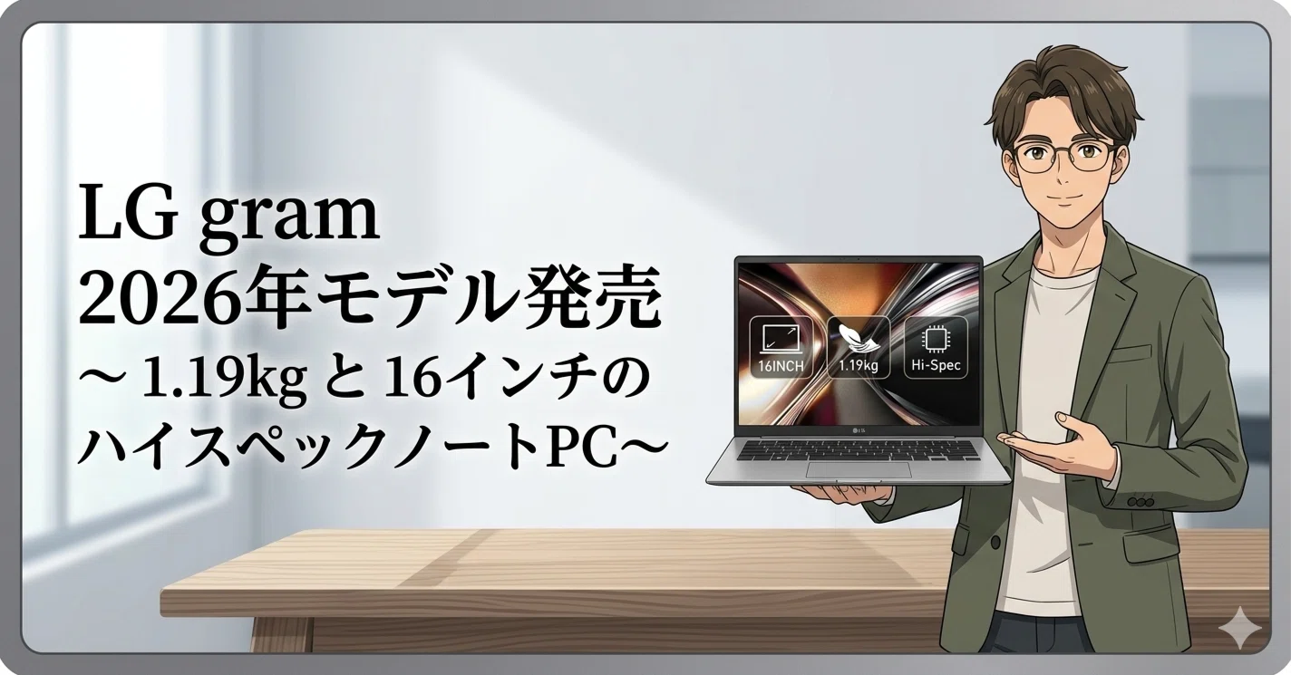 LG gram Pro 16 の2026年モデルが気になる 16インチで約1.2kgの超薄型