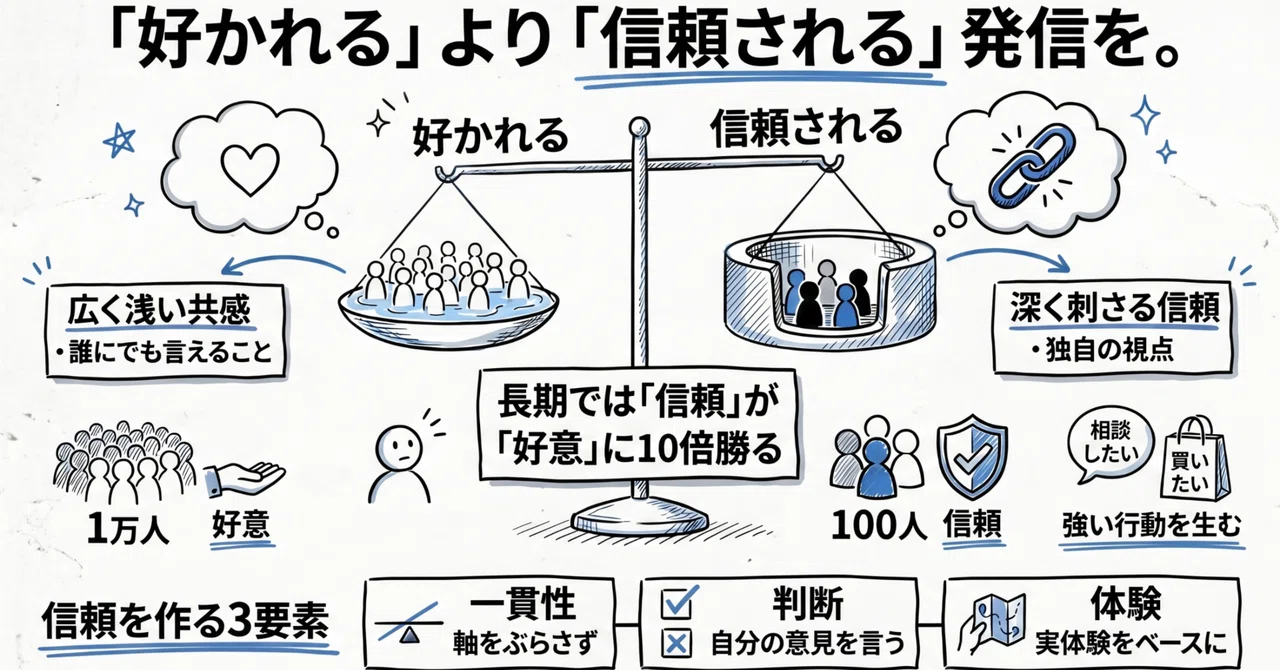 「好かれる発信」より「信頼される発信」の方が、長期では10倍強い｜MARU｜思考と習慣のエンジニアリング
