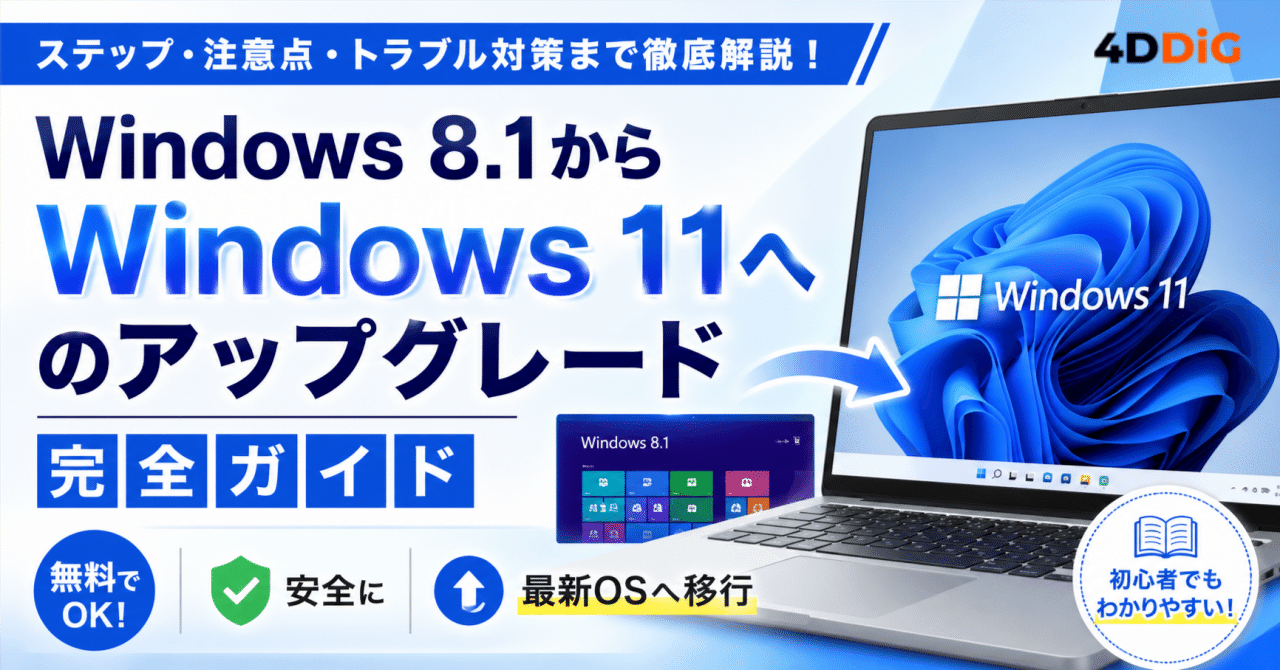 あなたの PC Windows 7/8/8.1 /10 から最新 Windows11 にアップグレード作業一式 現在(2025年7月)でも、Windows 8.1 から Windows 11 にアップグレード