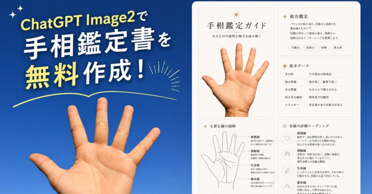 手のひら1枚でOK~GPTが本格手相鑑定書を無料で作ってくれる話｜HitPaw