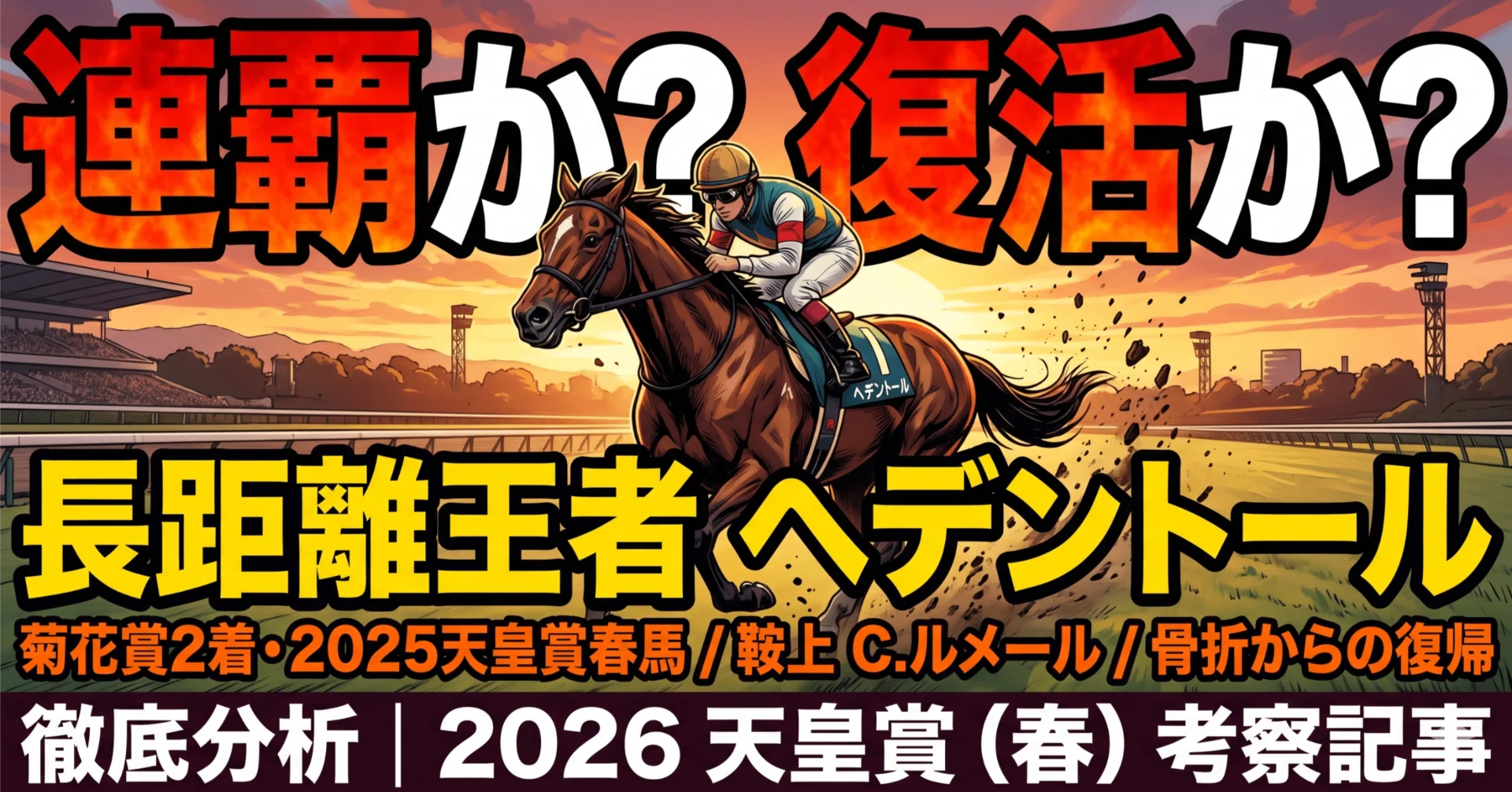天皇賞春2026】ヘデントール徹底分析 ― 連覇への挑戦、骨折明け2戦目で