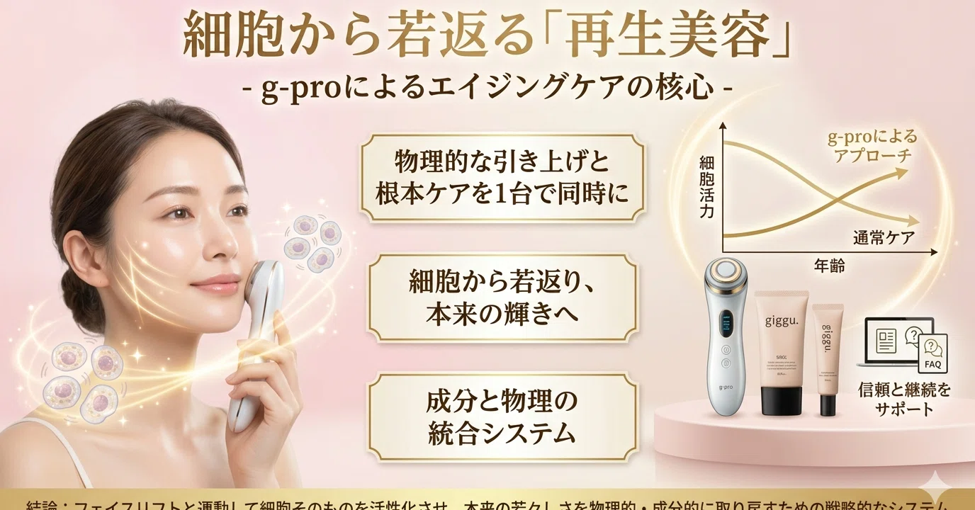 細胞を5歳若がえらせる 再生美容 giggu の3点セット 細胞から若返る「再生美容」｜junko