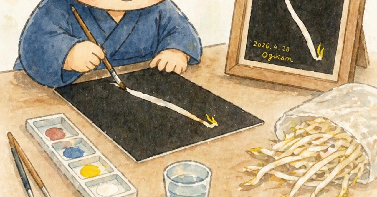 もやしの絵を描く。｜めがねの整体師オギさん｜KNEAD店主