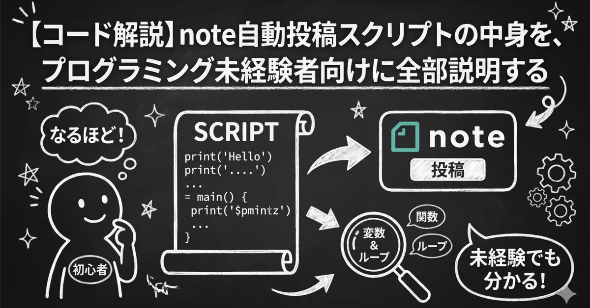 [Code Explanation] Explaining the contents of the note auto-posting ...