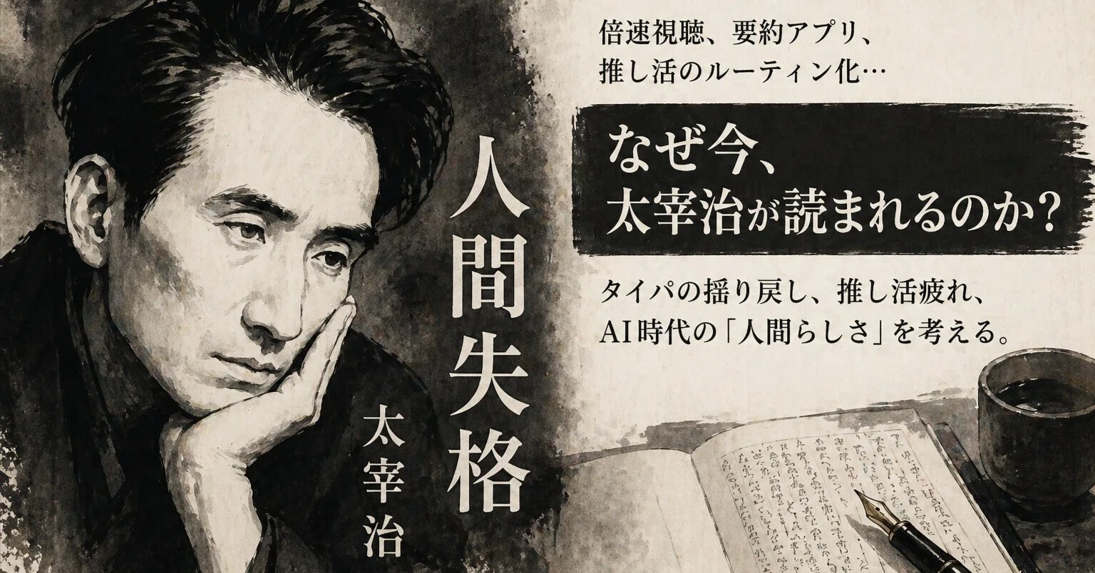 太宰治がブーム？「効率化疲れ」と文化の揺り戻しについて｜黒澤 友貴