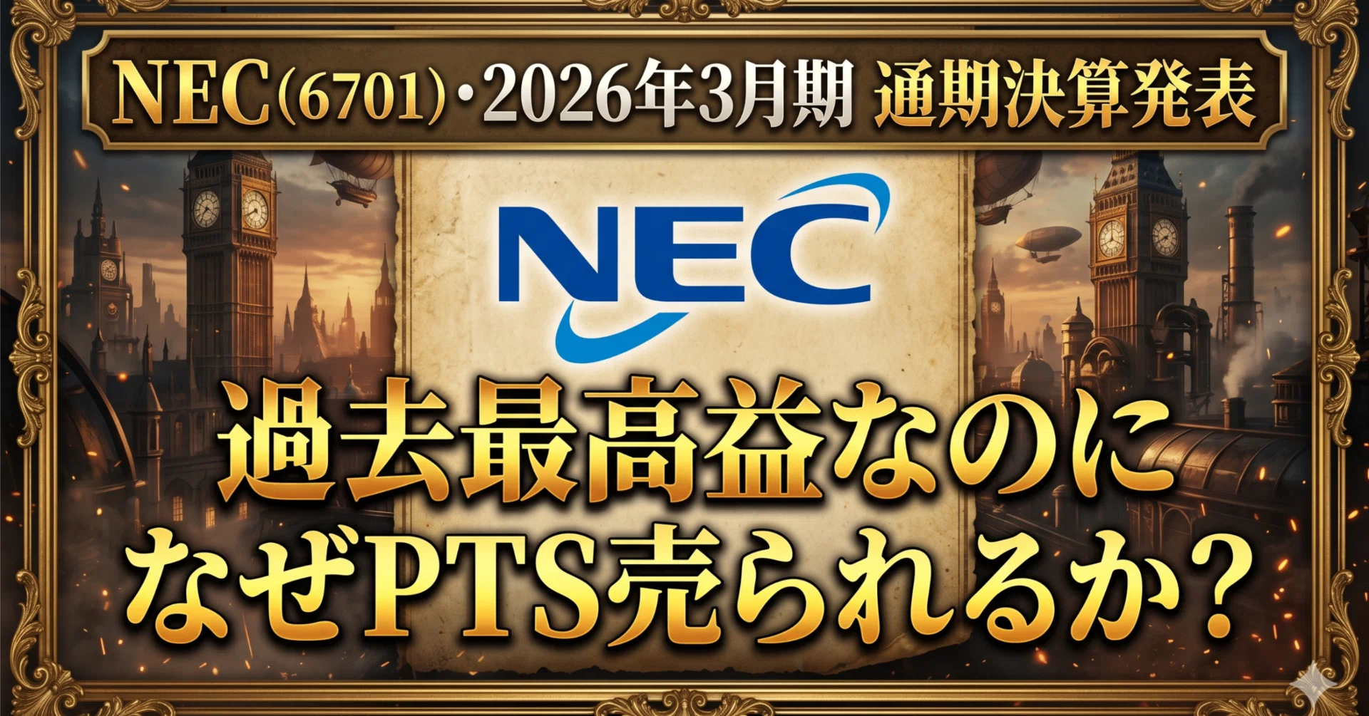 NECは過去最高益なのに、なぜPTSで売られたのか？──2026年3月期決算