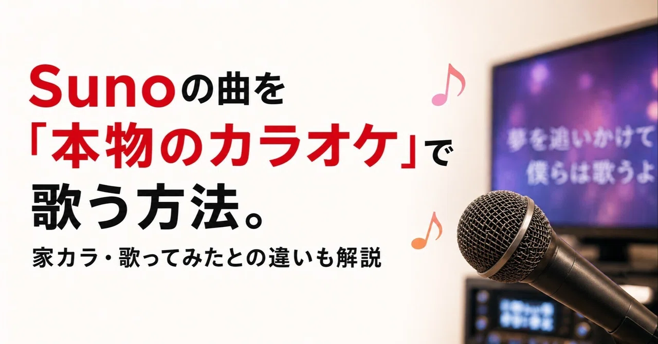 Sunoの曲を「本物のカラオケ」で歌う方法。家カラ・歌ってみたとの違い