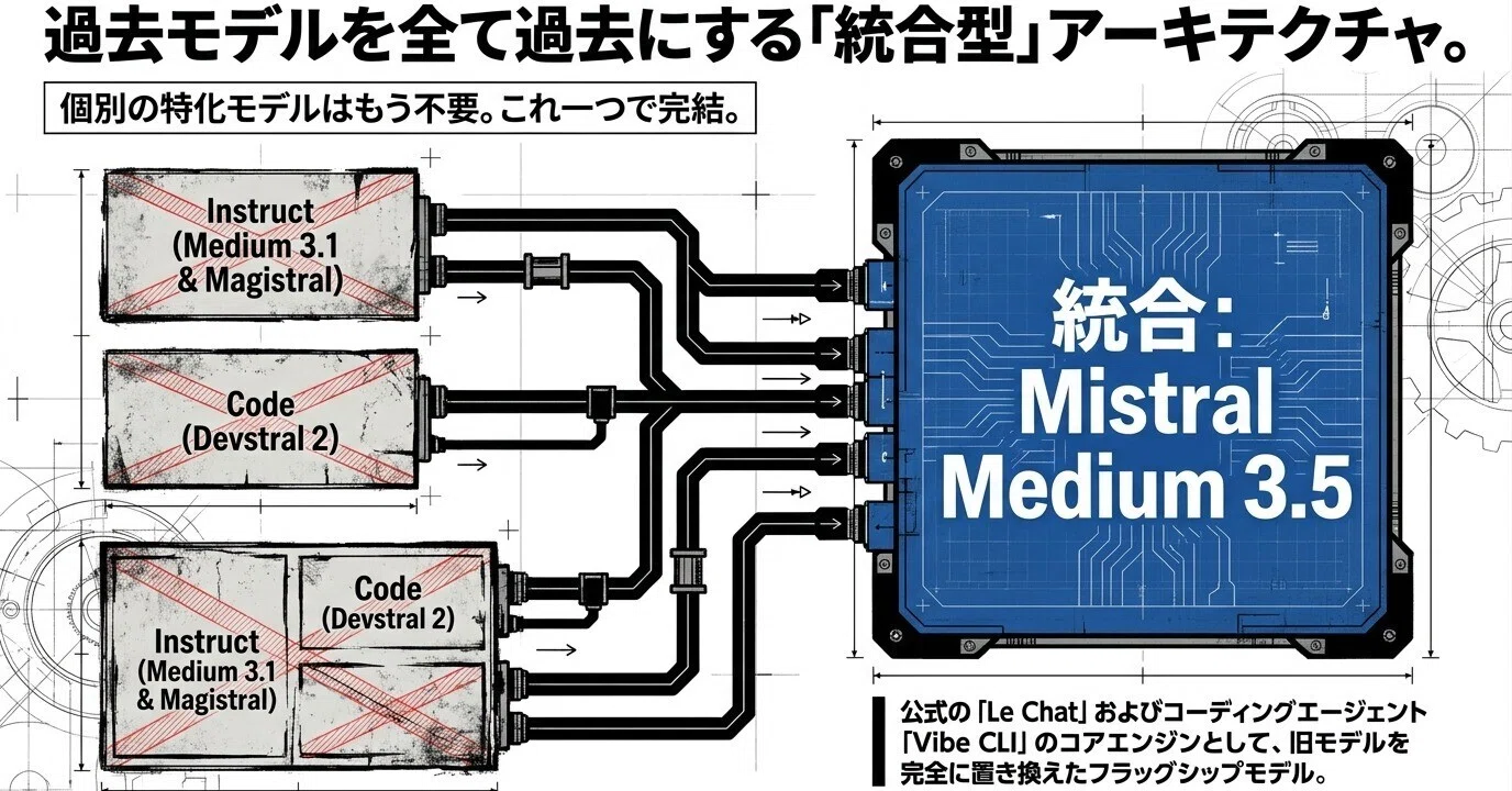 Mistral Medium 3.5 128B の全貌：統合型フラッグシップモデルが