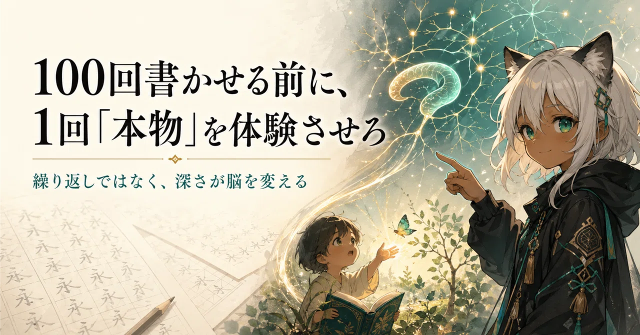 100回書かせる前に、1回「本物」を体験させろ|こたまる / AI時代に人間らしさを哲学する