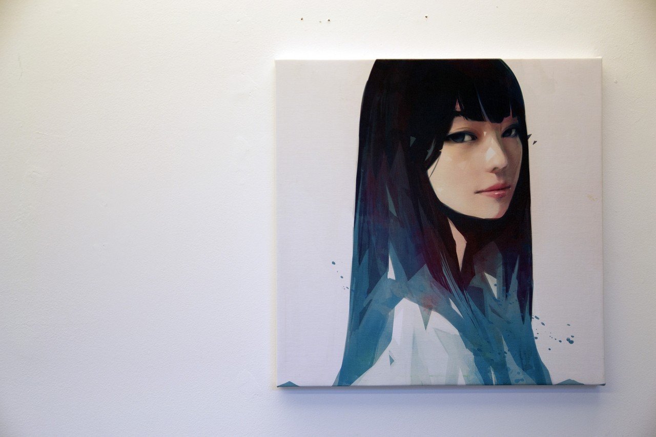シンガポール一風堂に展示される2枚の女性イラストを手がけた