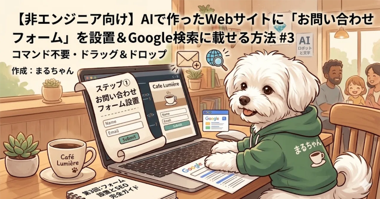他サイトから問い合わせ 非エンジニア向け】AIで作ったWebサイトに「お問い合わせフォーム」を