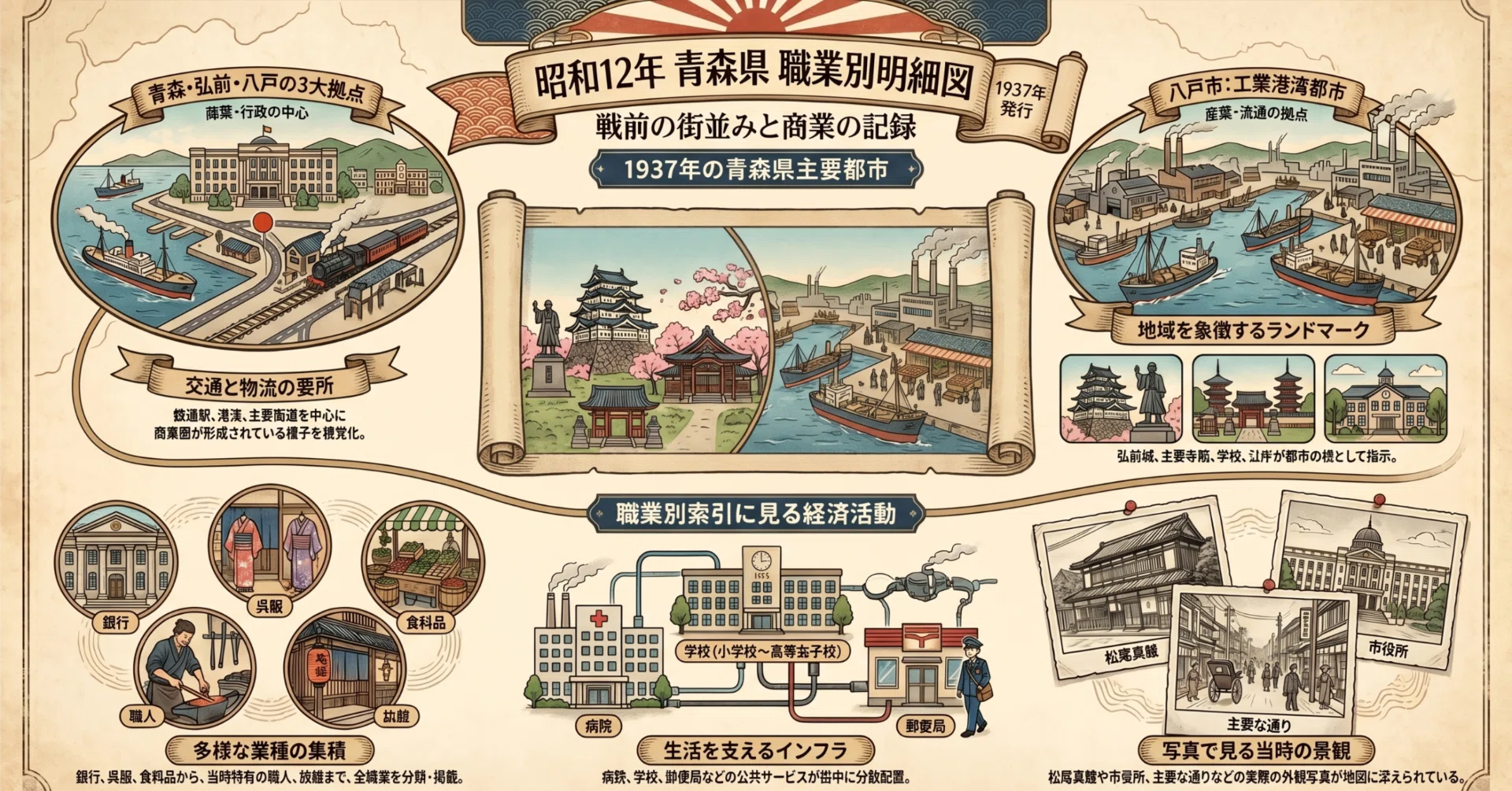 昭和12年の青森を「歩く」。Googleマップ以前の超精密地図で見つけた4