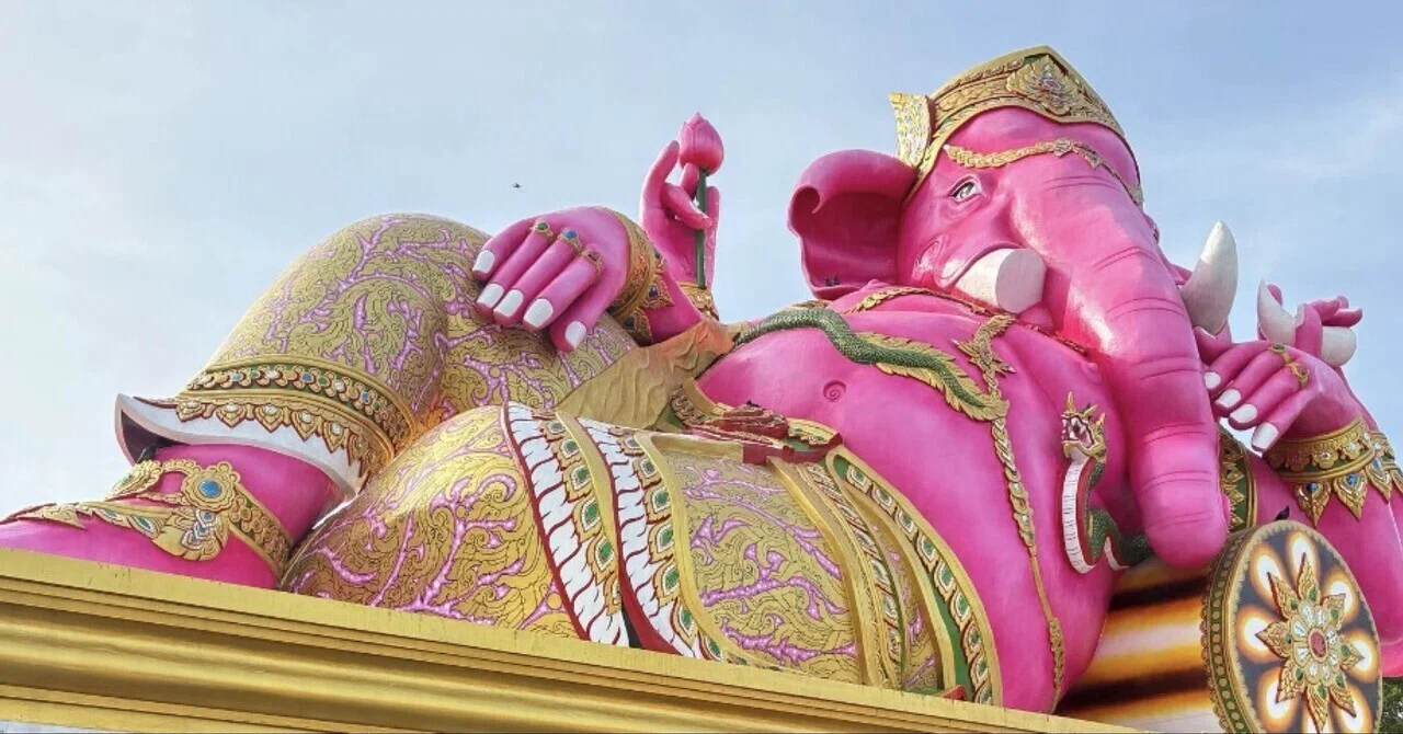 「願いごとが最速で叶う！」　ピンクガネーシャ様　祈祷済み タイ「7歳、願いはなんだ」ラスボス感のガネーシャ｜きみと見てる世界