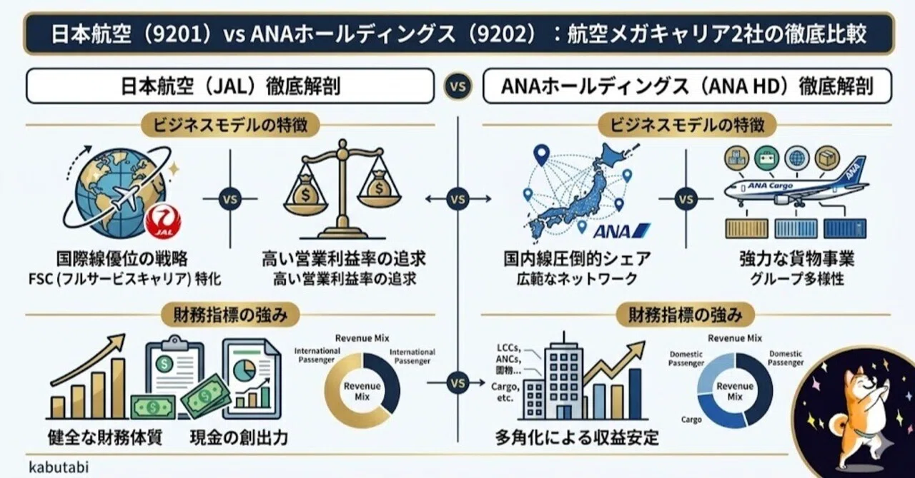 日本航空（9201）vs ANAホールディングス（9202）：航空メガキャリア2