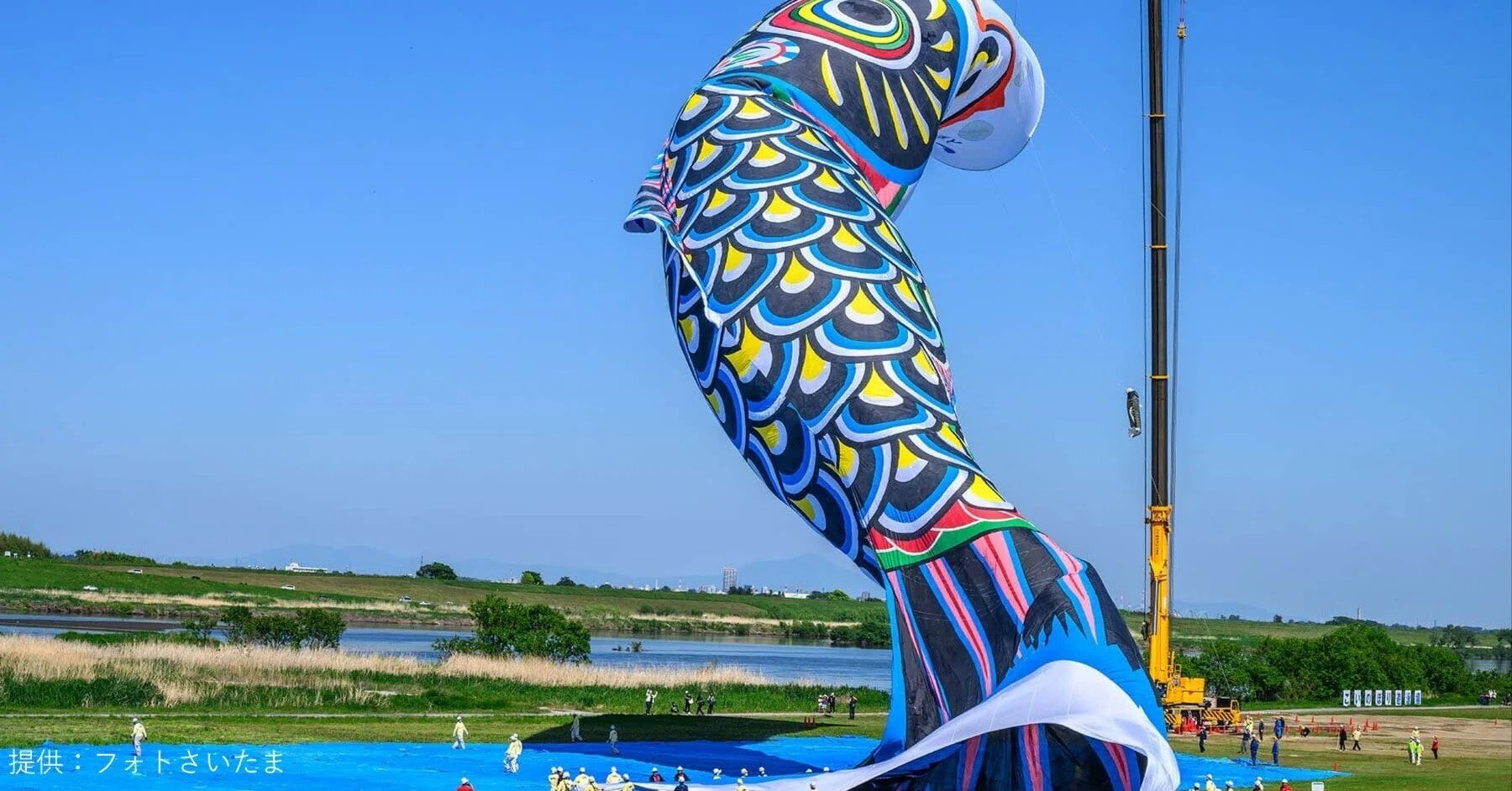 前編】空飛ぶ“膜構造”の芸術品！全長100m「ジャンボこいのぼり」と大嘉