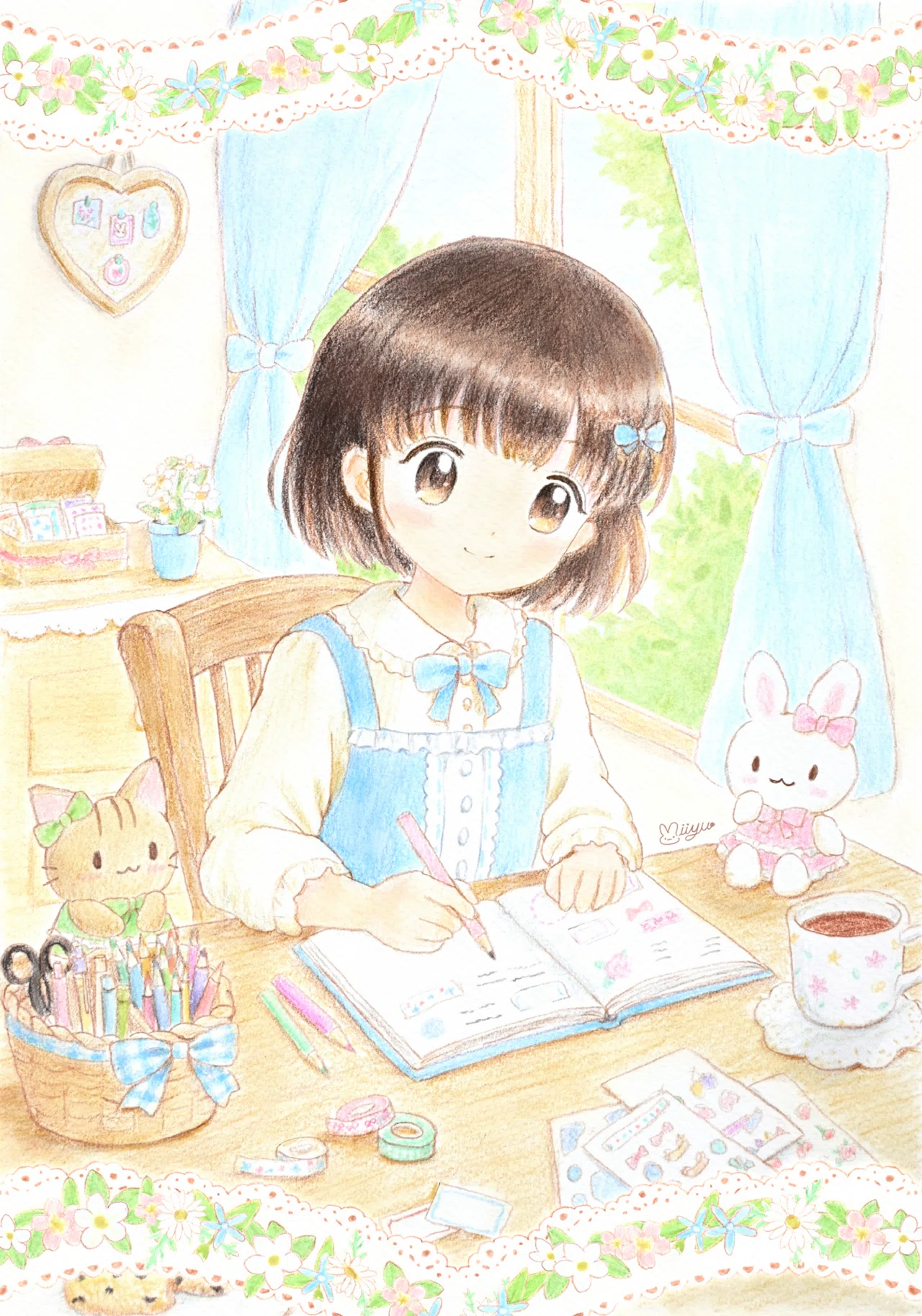 ノートに咲く、わたしの世界【イラスト】｜みいゆ