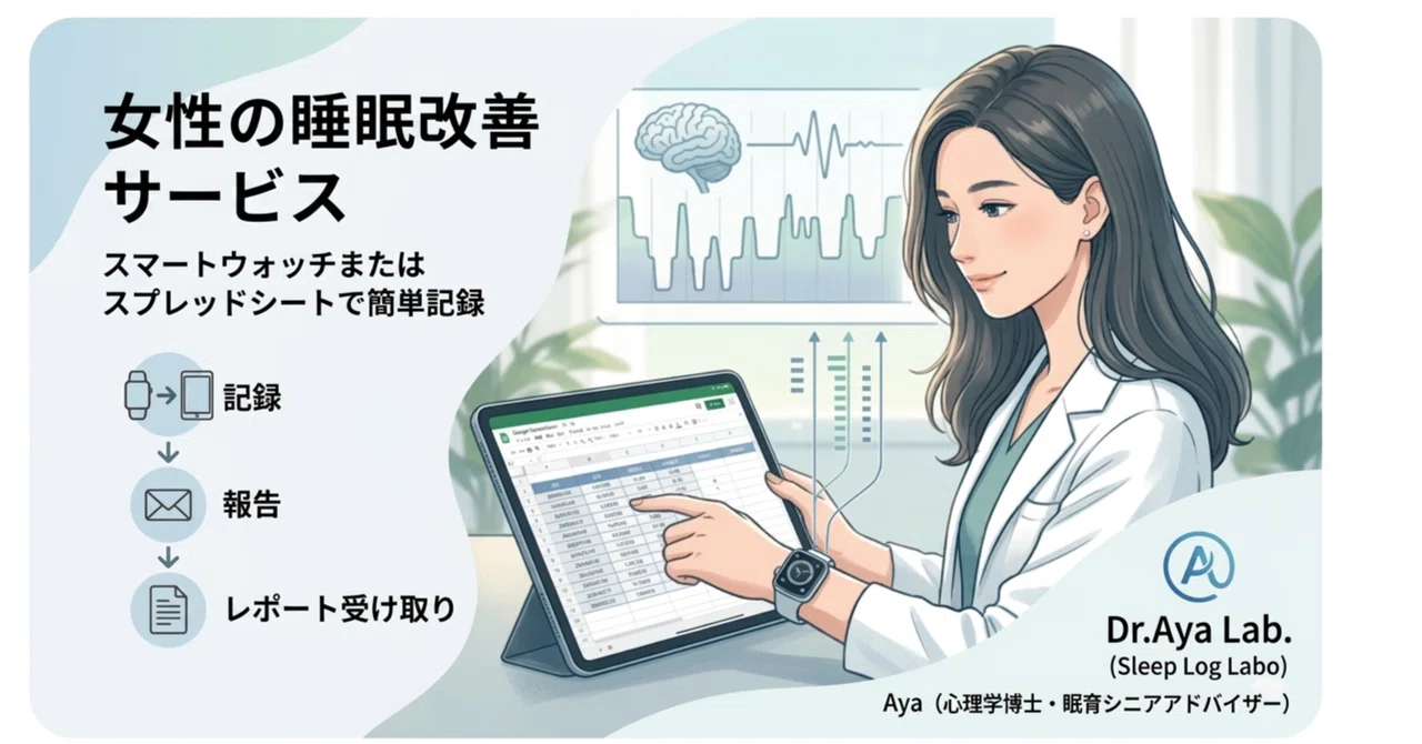 「自分の睡眠、ちゃんと見てもらったことありますか？」─女性の睡眠ログ分析プラン｜Dr. Aya Lab.｜こころとねむりのラボ
